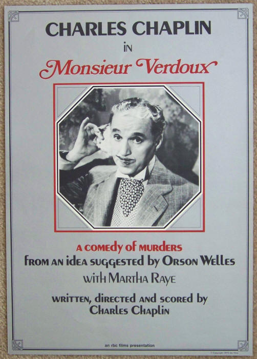 Charlie Chaplin Monsieur Verdoux Movie Poster