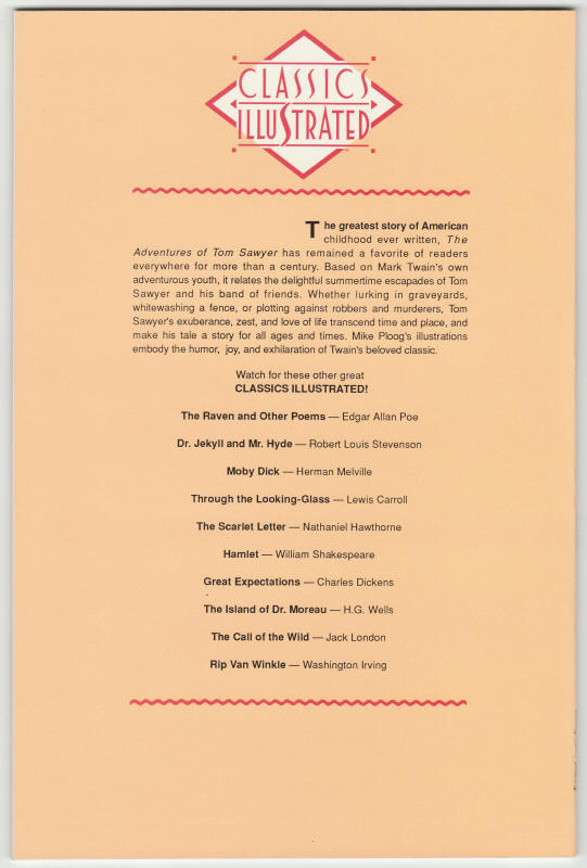 Classics Illustrated #9 back cover