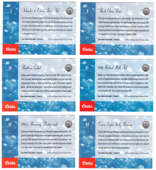 1995 Coors Collectors Cards