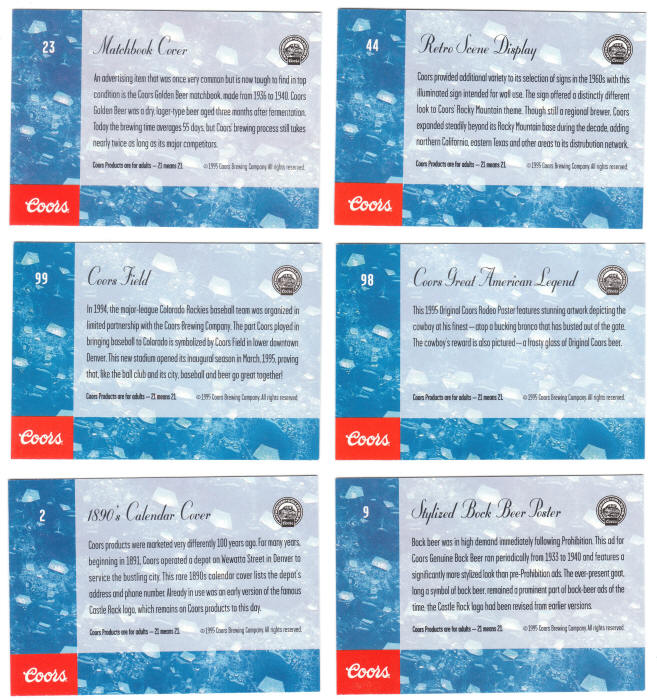 1995 Coors Collectors Cards