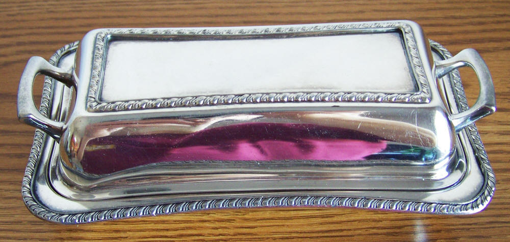 Crescent Silverware Silver Plated Covered Butter Dish
