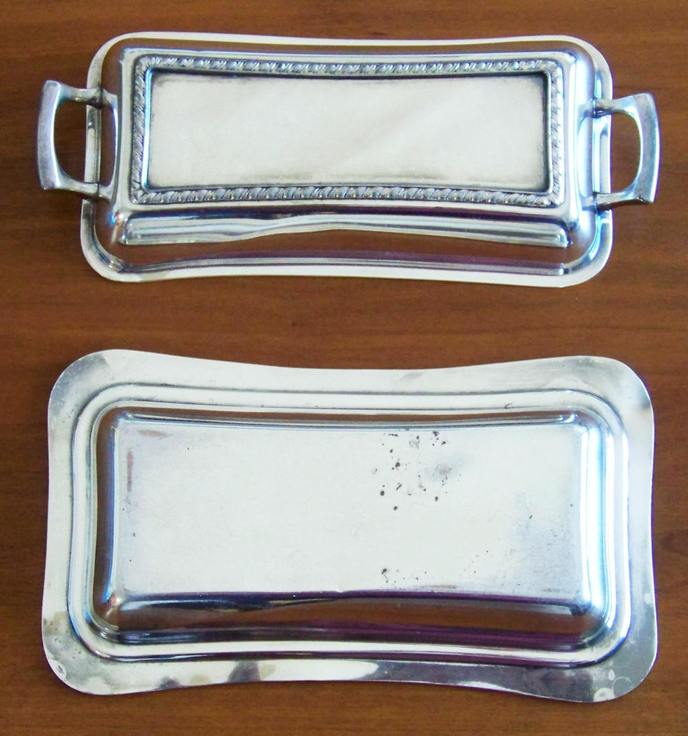 Crescent Silverware Silver Plated Covered Butter Dish