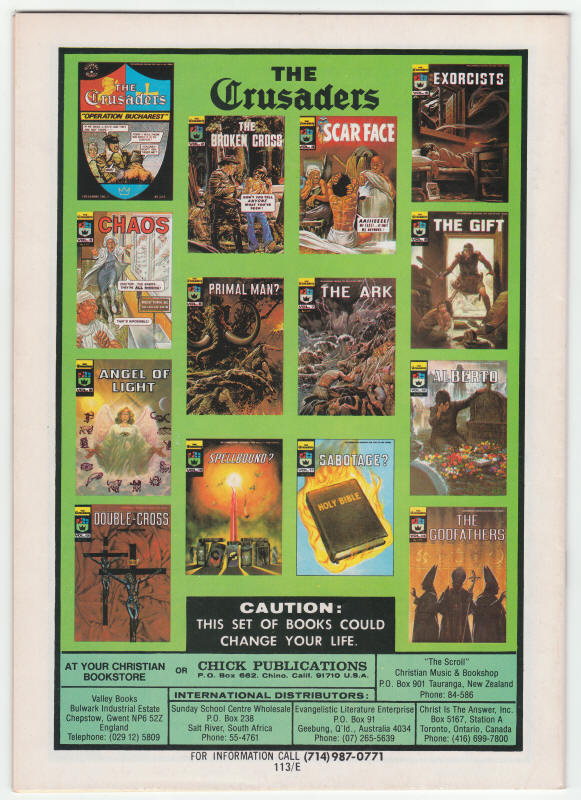 The Crusaders #13 Double Cross back cover