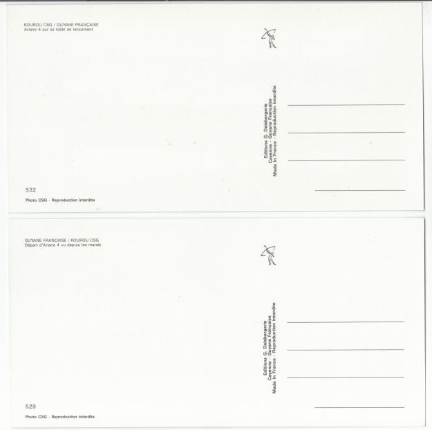 CSG Ariane 4 Rocket Post Cards