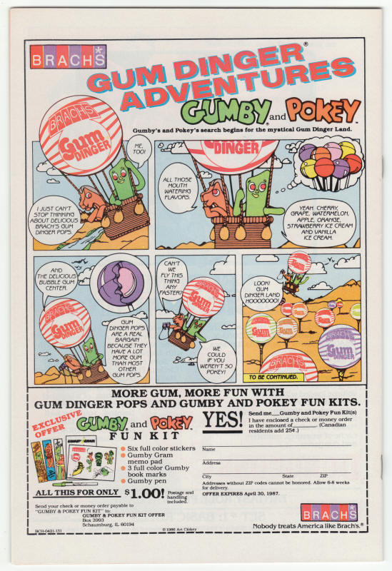 Daredevil #237 back cover