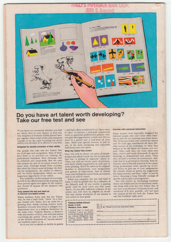 Daredevil #61 back cover