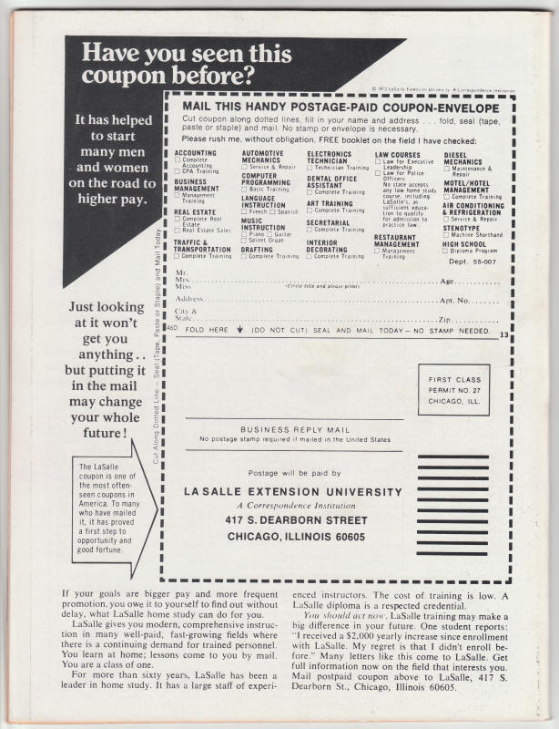 The Deadly Hands Of Kung Fu #3 back cover