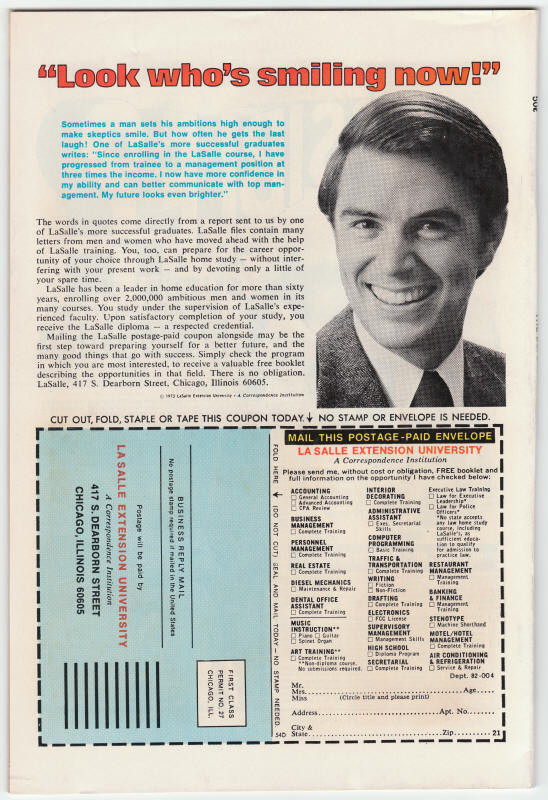 The Defenders Annual 1 back cover