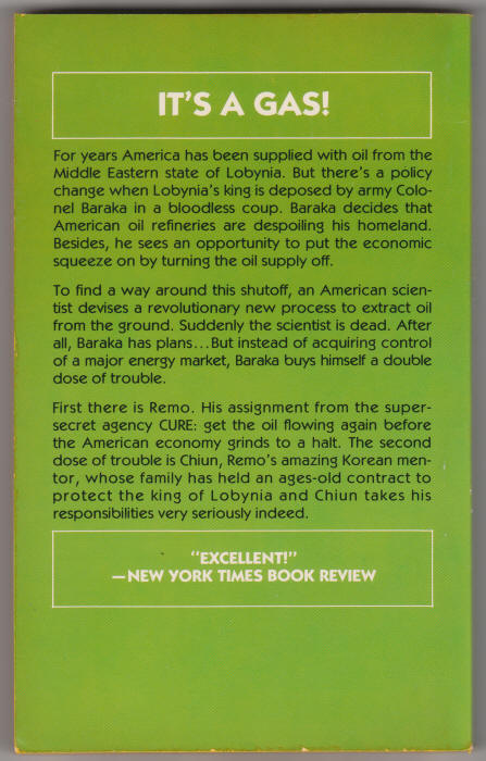 The Destroyer #16 Oil Slick Warren Murphy Richard Sapir back cover