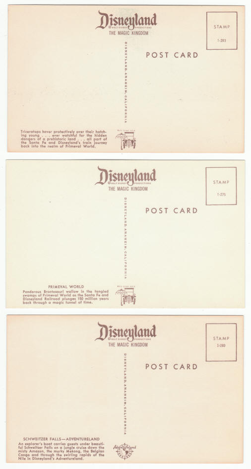 1960s Disneyland Post Cards
