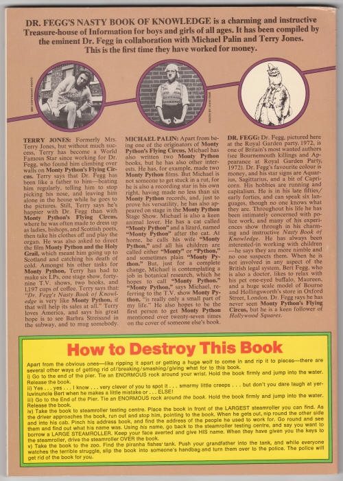 Dr Feggs Nasty Book Of Knowledge back cover