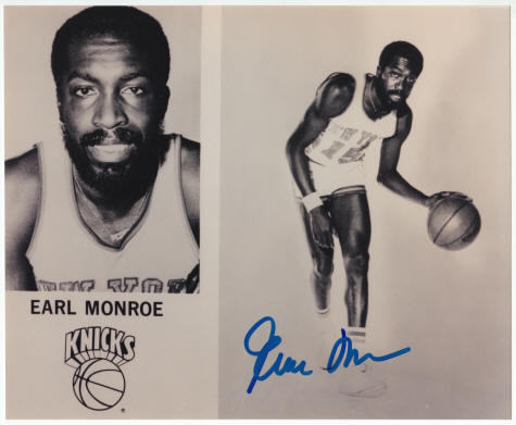 Earl Monroe Signed Photo