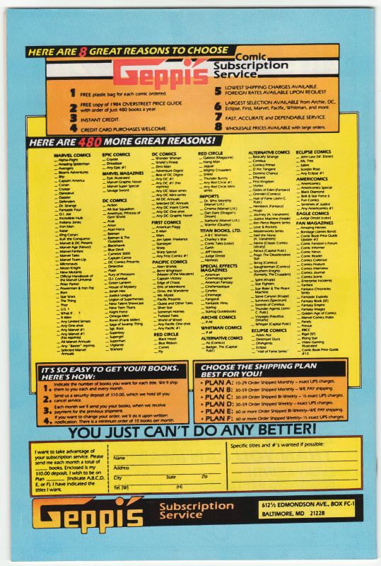 E-Man #7 back cover