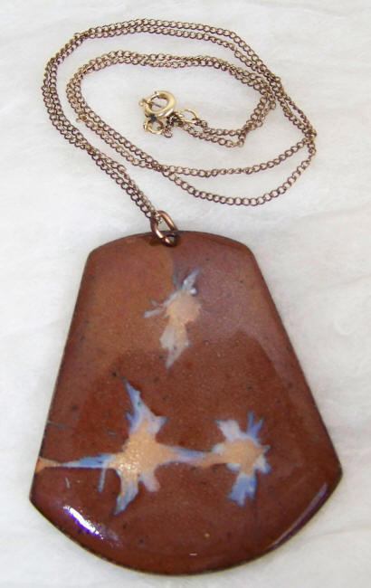 Enameling On Copper Pendant front