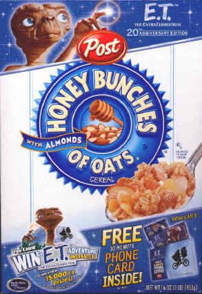 ET The Extraterrestrial Post Cereal Box