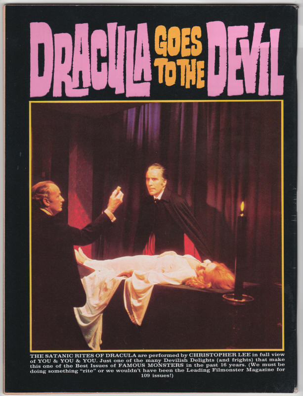 Famous Monsters Of Filmland #109 back cover