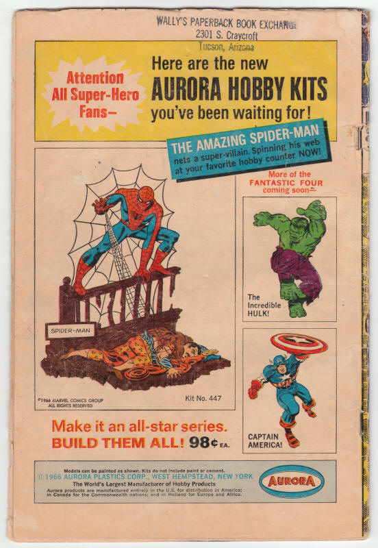 Fantastic Four #59 back cover