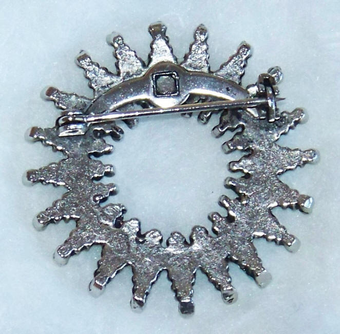 Faux Turquoise Brooch back
