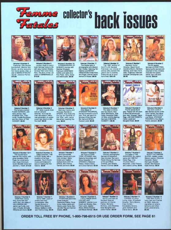 Femme Fatales Volume 8 #4 back cover