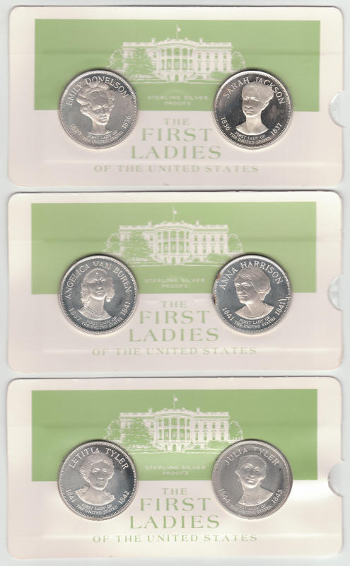 First Ladies Of United States Sterling Silver Proof Medals obverse