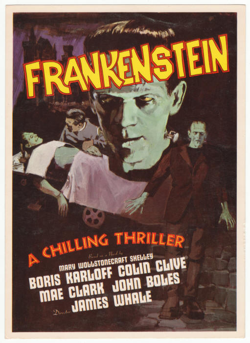 Frankenstein 1931 Poster Post Card