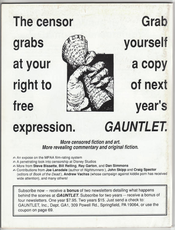 Gauntlet #1 back cover