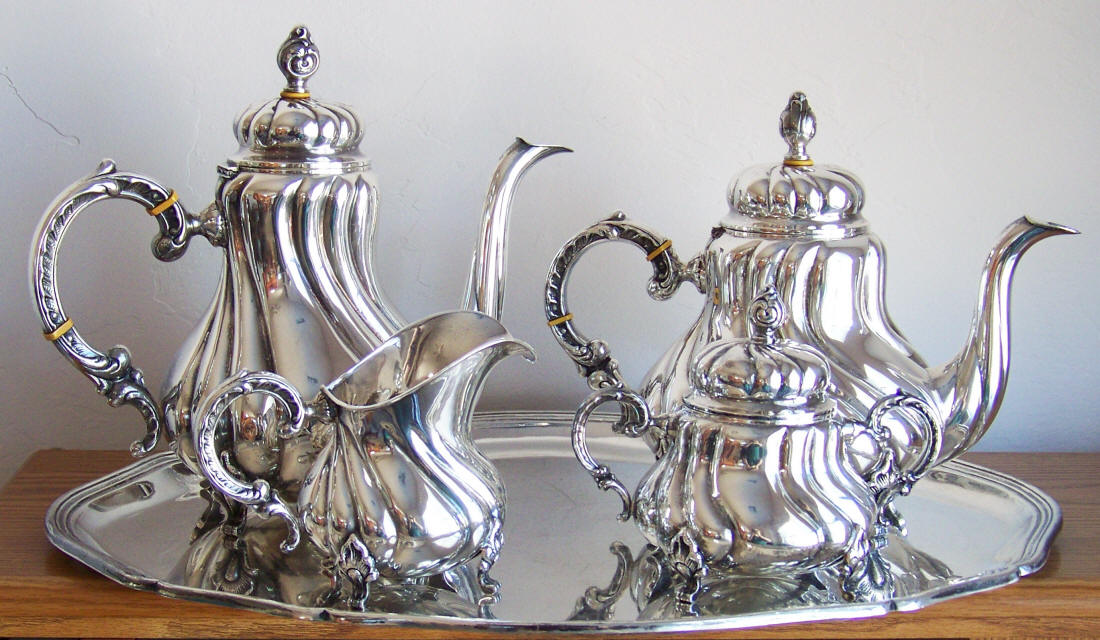Gayer and Krauss German Silver 5-Piece Coffee and Tea Service