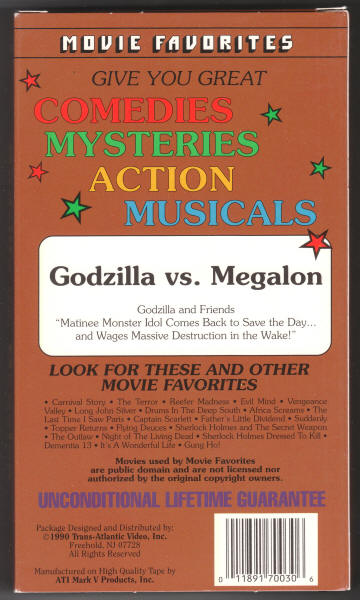 Godzilla vs Megalon VHS Videotape