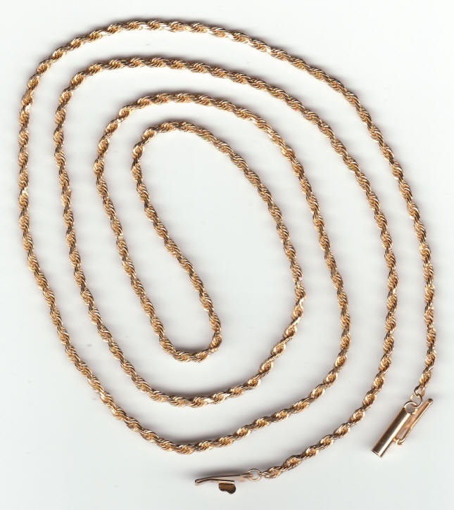 14K Gold Diamond Cut Rope Chain