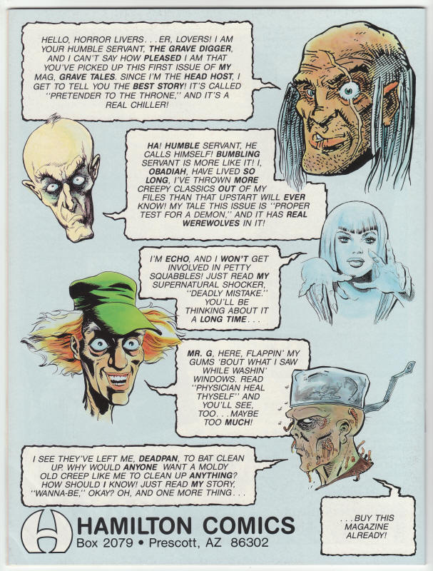 Grave Tales #1 back cover
