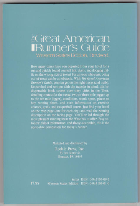 The Great American Runners Guide Western States back cover