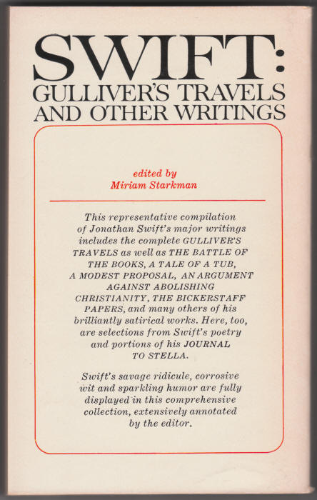 Gullivers Travels And Other Writings back cover