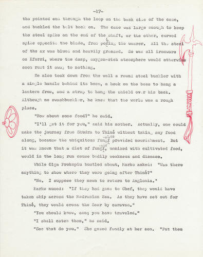 Kelly Freas artwork Heretic In A Balloon manuscript page 17 Kelly Freas artwork Heretic In A Balloon manuscript page 17