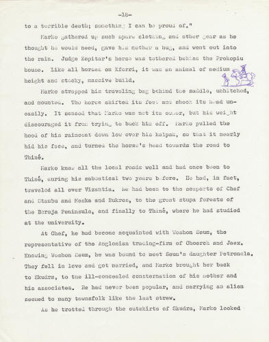 Kelly Freas artwork Heretic In A Balloon manuscript page 18 Kelly Freas artwork Heretic In A Balloon manuscript page 18