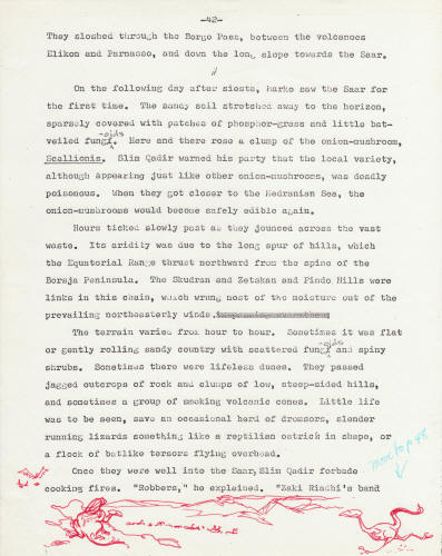 Kelly Freas artwork Heretic In A Balloon manuscript page 42 Kelly Freas artwork Heretic In A Balloon manuscript page 42