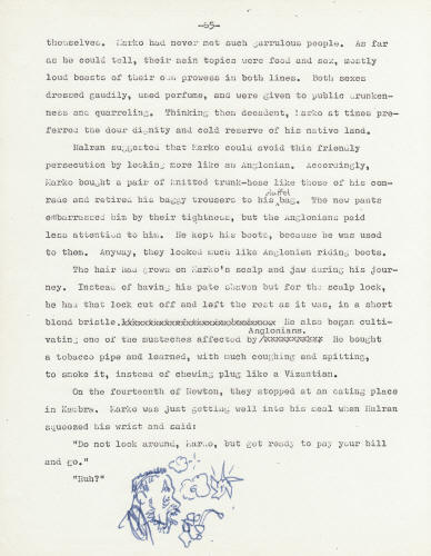 Kelly Freas artwork Heretic In A Balloon manuscript page 65 Kelly Freas artwork Heretic In A Balloon manuscript page 65