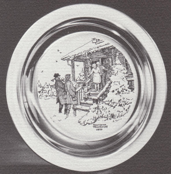 Norman Rockwells Home For Christmas Sterling Silver Plate