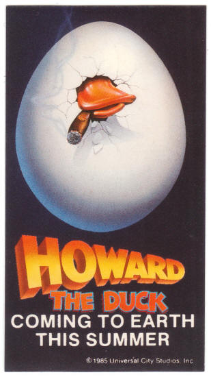 1985 Howard The Duck Movie Promo Sticker