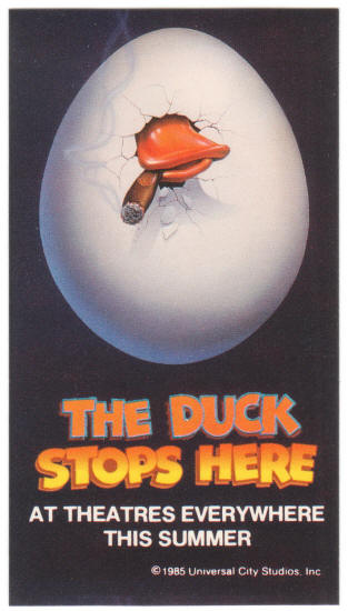 1985 Howard The Duck Movie Promo Sticker