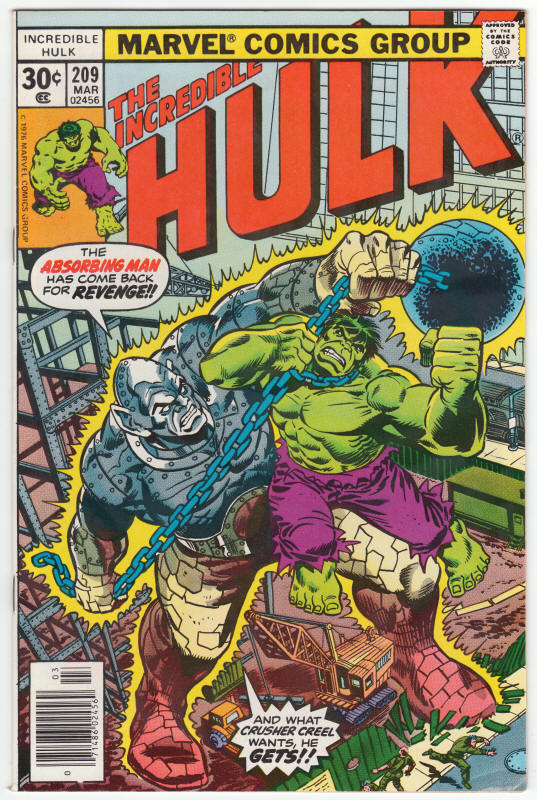 Incredible Hulk #209 front cover