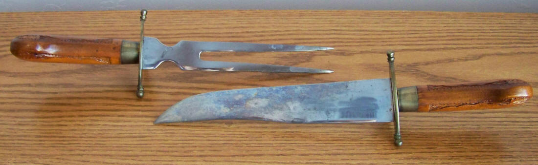 Carving Set India Brass Wood