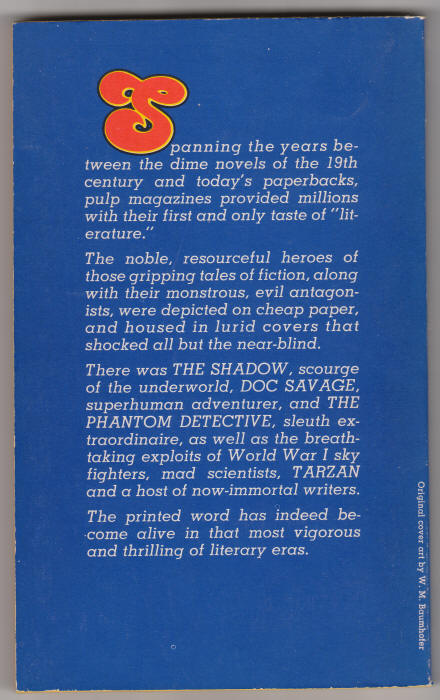 An Informal History Of The Pulp Magazine back cover