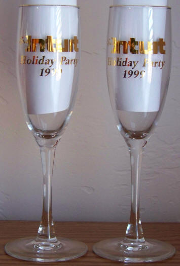 Intuit 1999 Holiday Party Champagne Flutes
