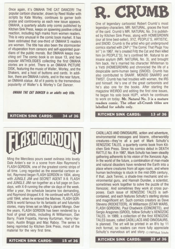 1988 Kitchen Sink Press 20th Anniversary Cards
