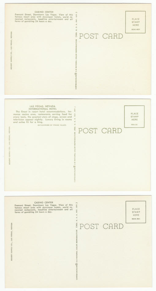 1960s Las Vegas Casinos Post Cards