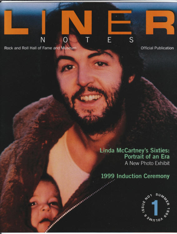 Liner Notes Summer 1999 front cover