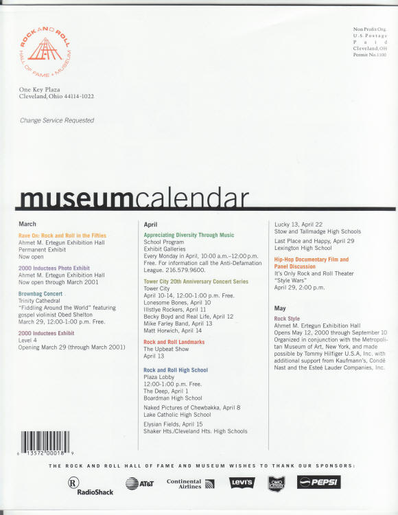 Liner Notes Spring 2000 back cover