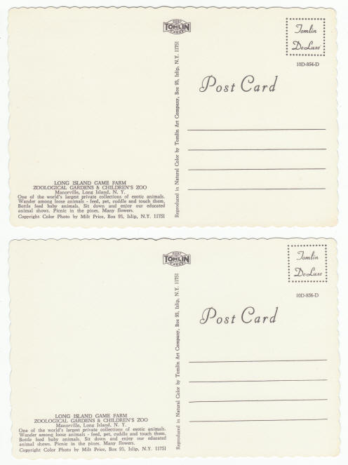 Long Island Game Farm Post Cards