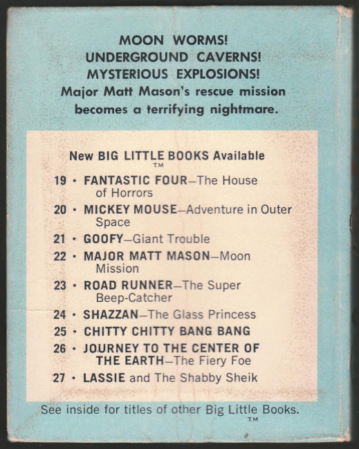 Major Matt Mason Big Little Book 22 back cover