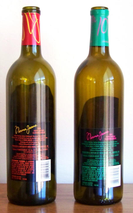 2006 2007 Marilyn Monroe Norma Jeane Young Merlot Wine Bottles